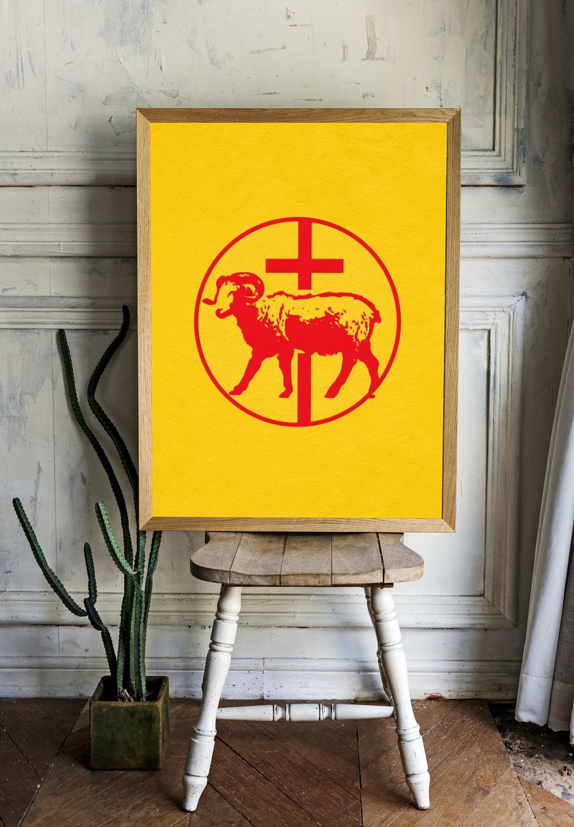 Red Ram Symbol Poster. room preview