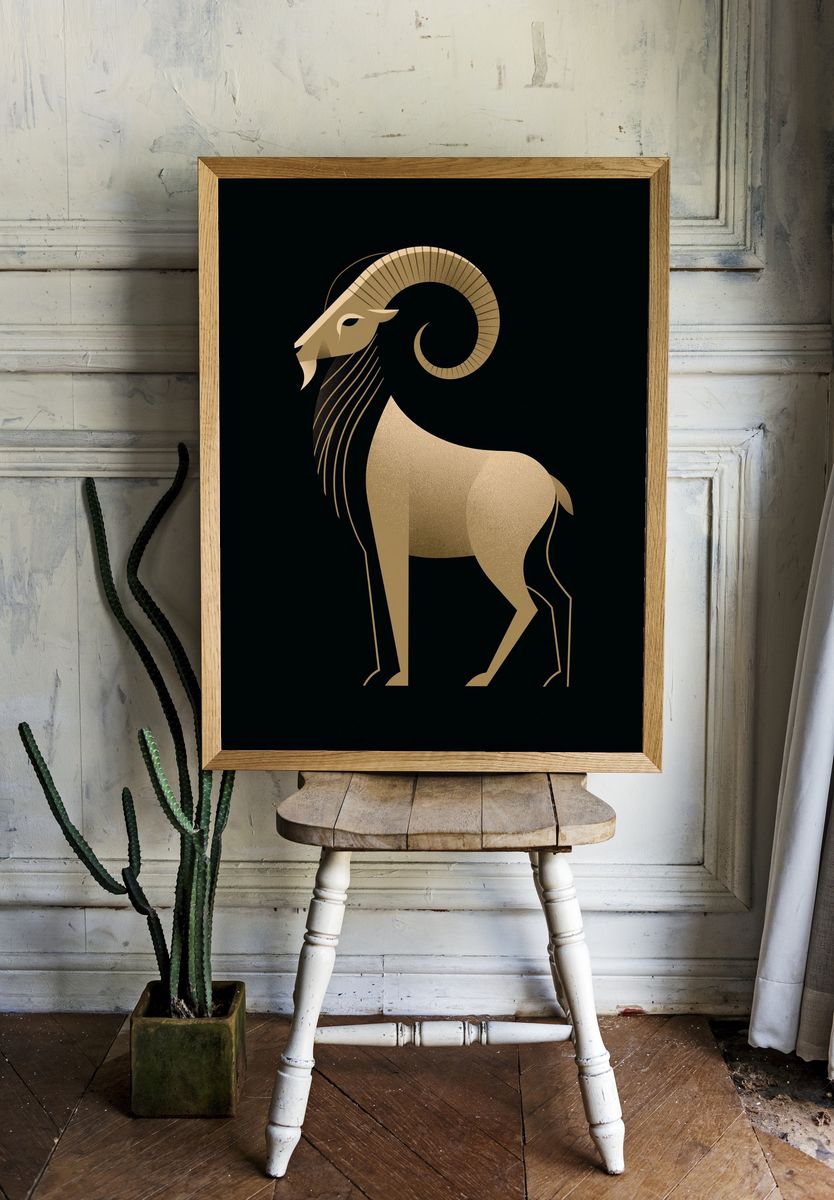Ram Minimalist Print. room preview