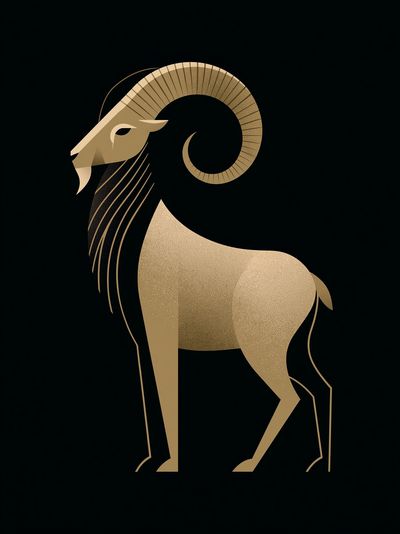 Ram Minimalist Print.