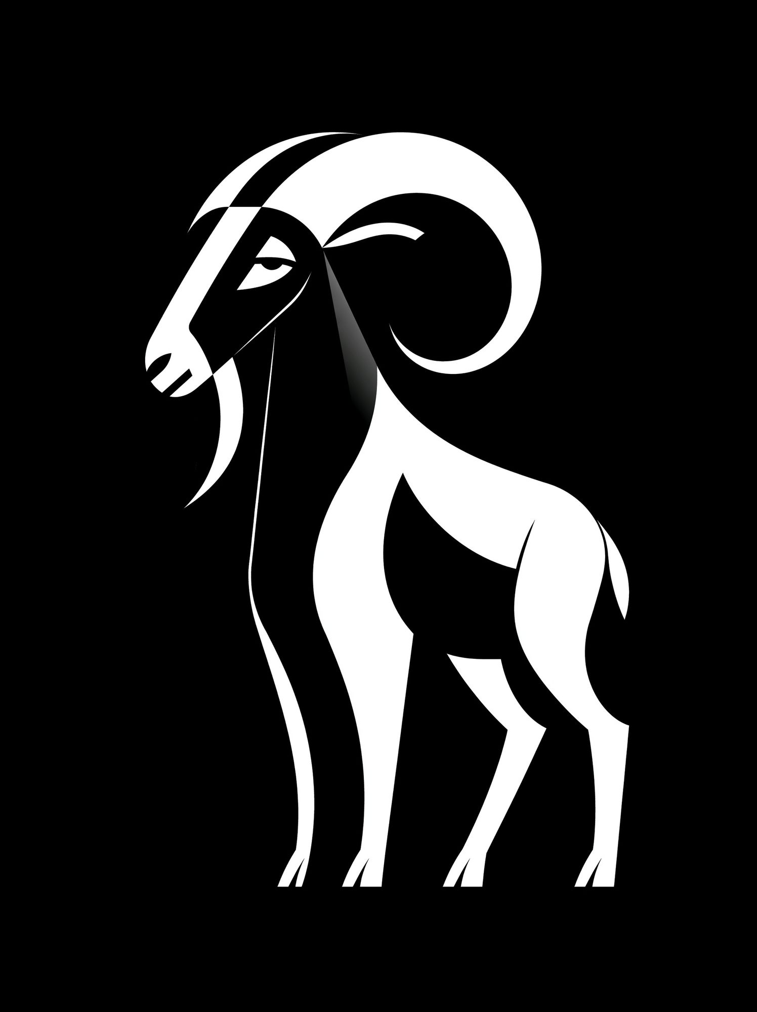 Ram Silhouette Minimalist Poster. poster detail