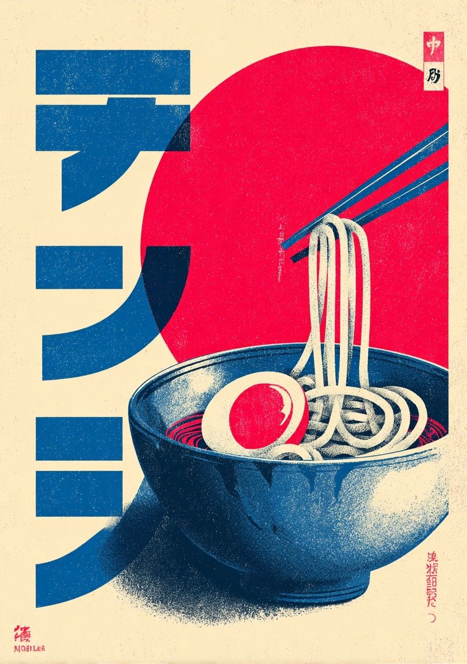 Ramen Bowl — Vintage Print. poster — vintage art
