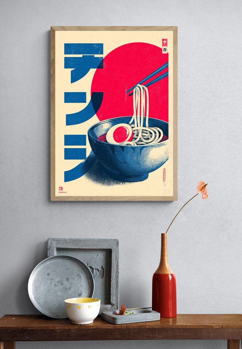 Ramen Bowl — Vintage Print. — room view 3