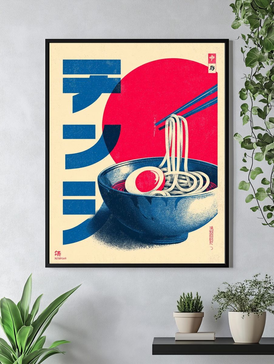 Ramen Bowl — Vintage Print. — room view 4
