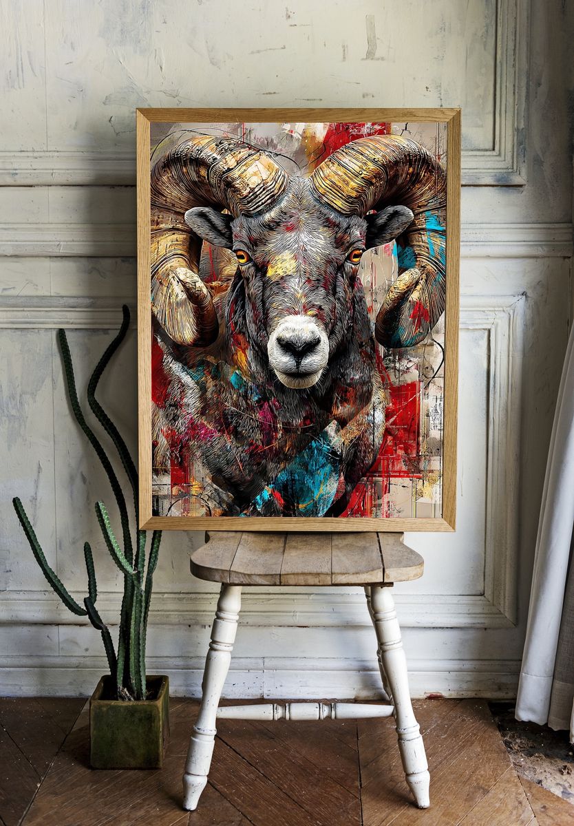 Ram Portrait — Contemporary Print. room preview