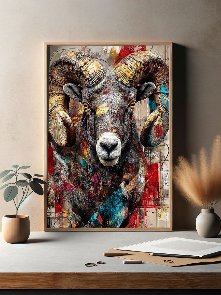 Ram Portrait — Contemporary Print. — room view 2