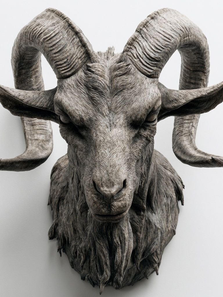 Ram Head Sculpture Poster. poster detail