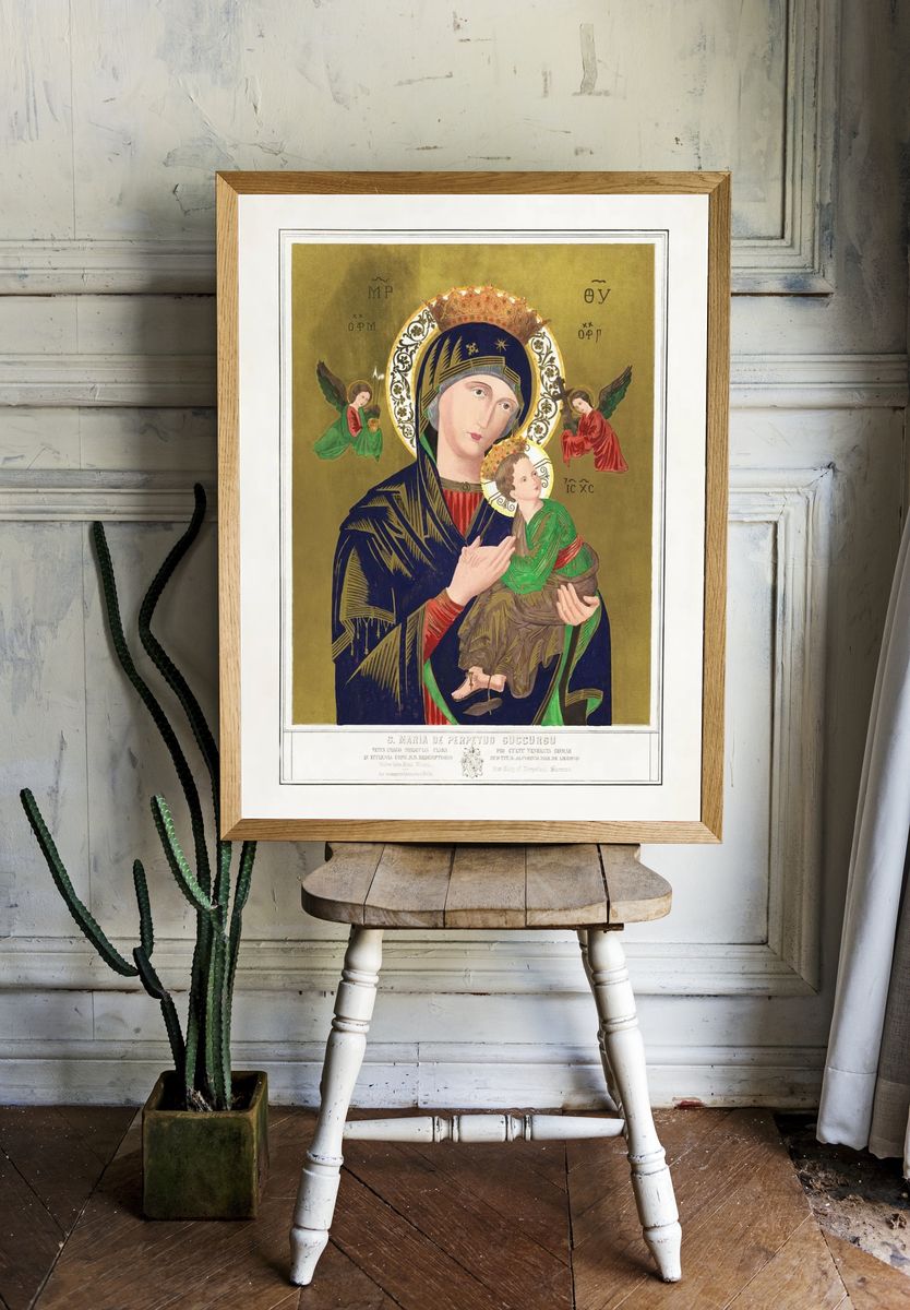 Madonna and Child — Religious Art Print. — room view 1