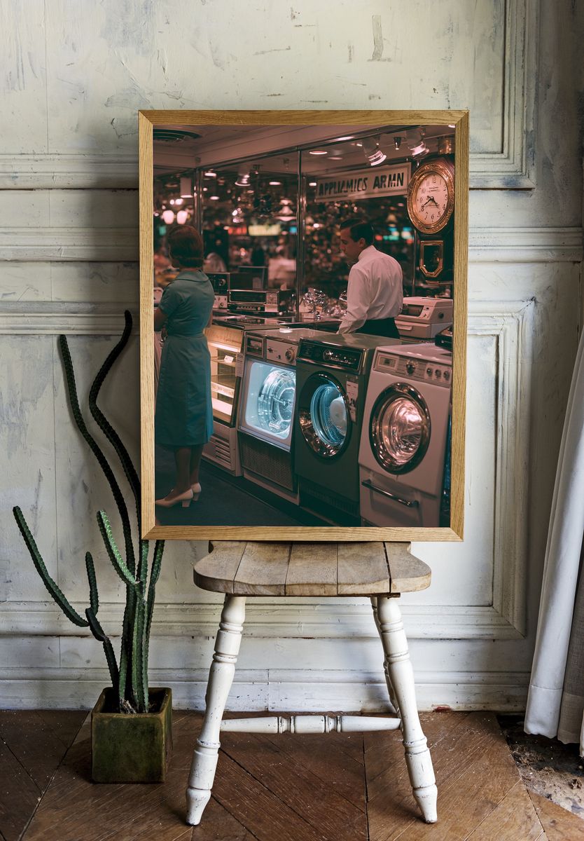 Retro Appliance Showroom Photography Poster. room preview