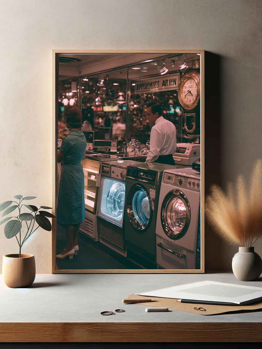 Retro Appliance Showroom Photography Poster. — room view 2
