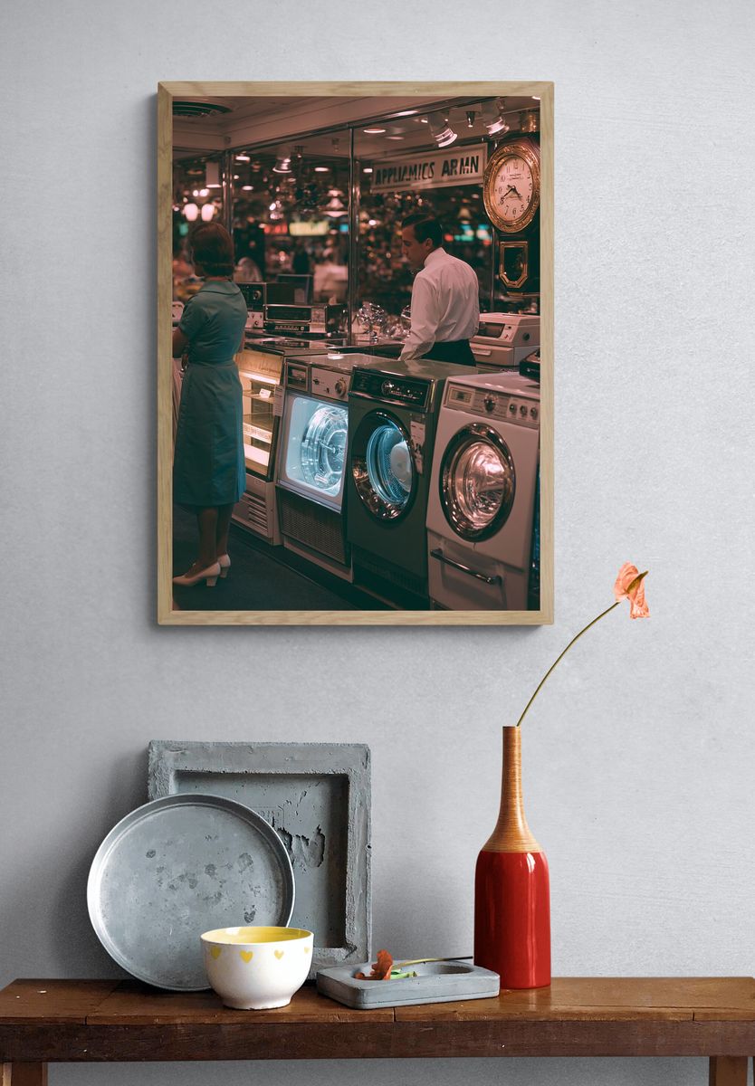 Retro Appliance Showroom Photography Poster. — room view 3