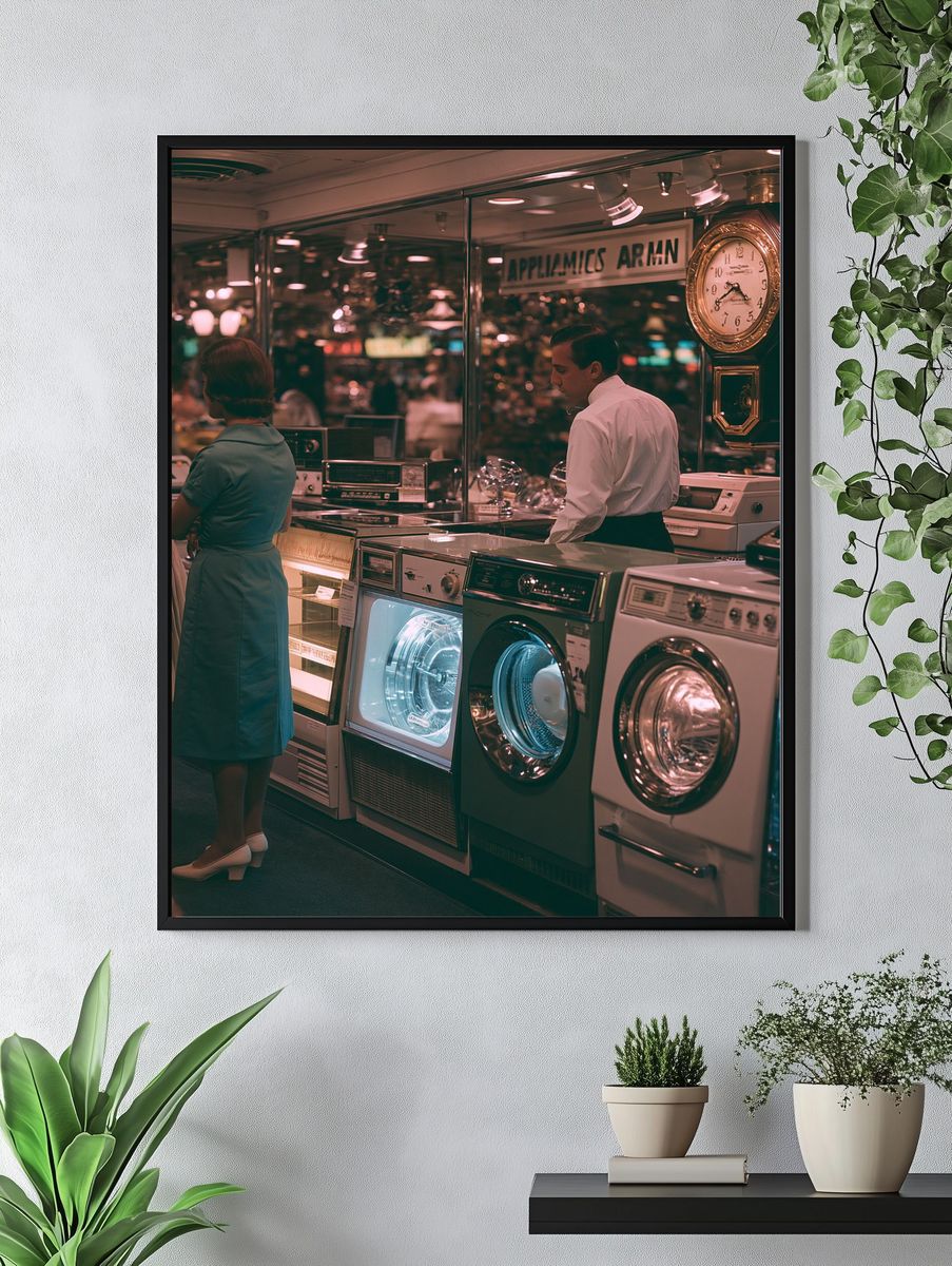 Retro Appliance Showroom Photography Poster. — room view 4