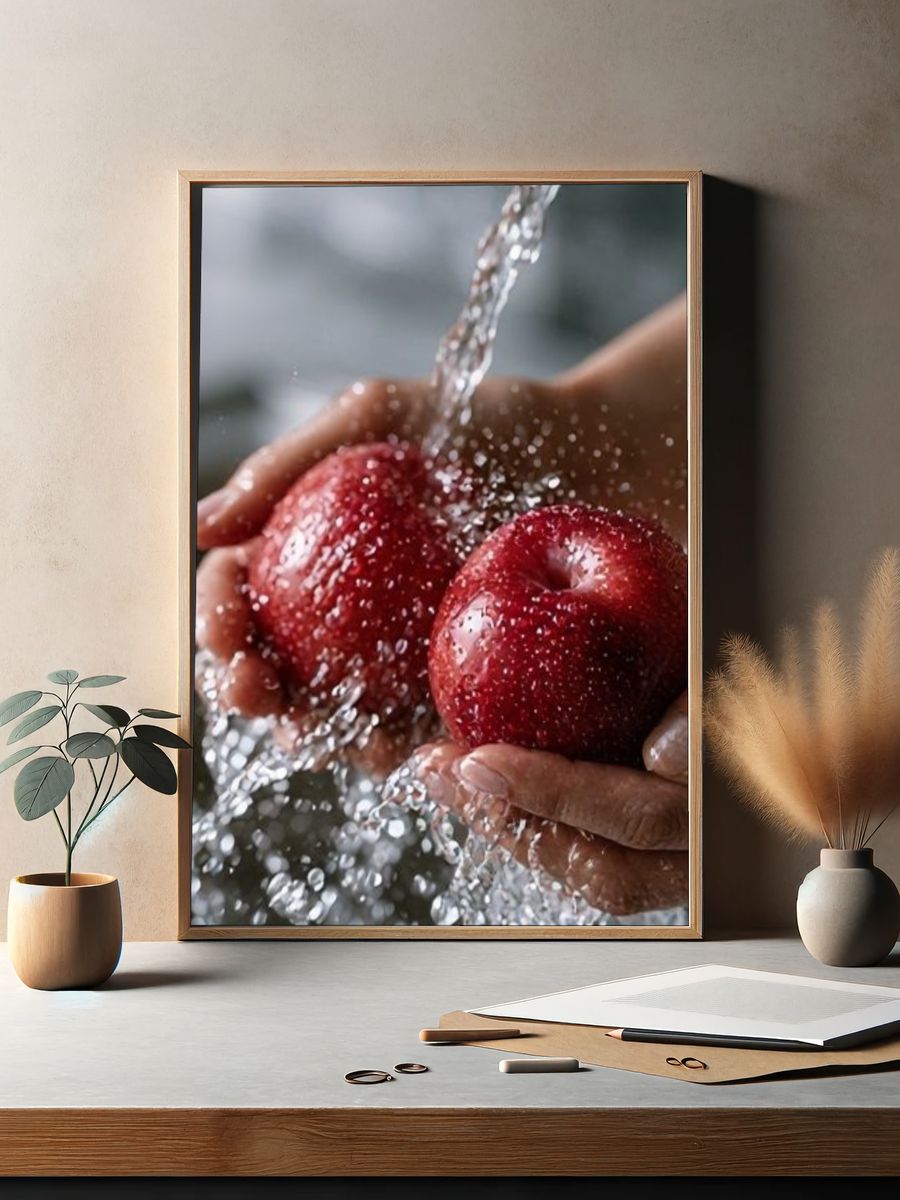 Red Apples Still Life Photography Poster. — room view 2