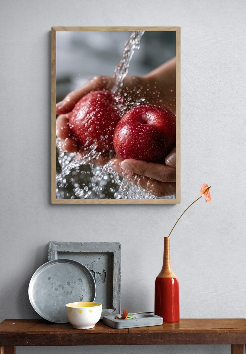 Red Apples Still Life Photography Poster. — room view 3