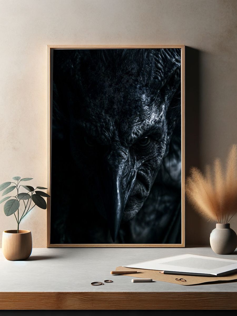 Dark Raven Portrait Poster. — room view 2