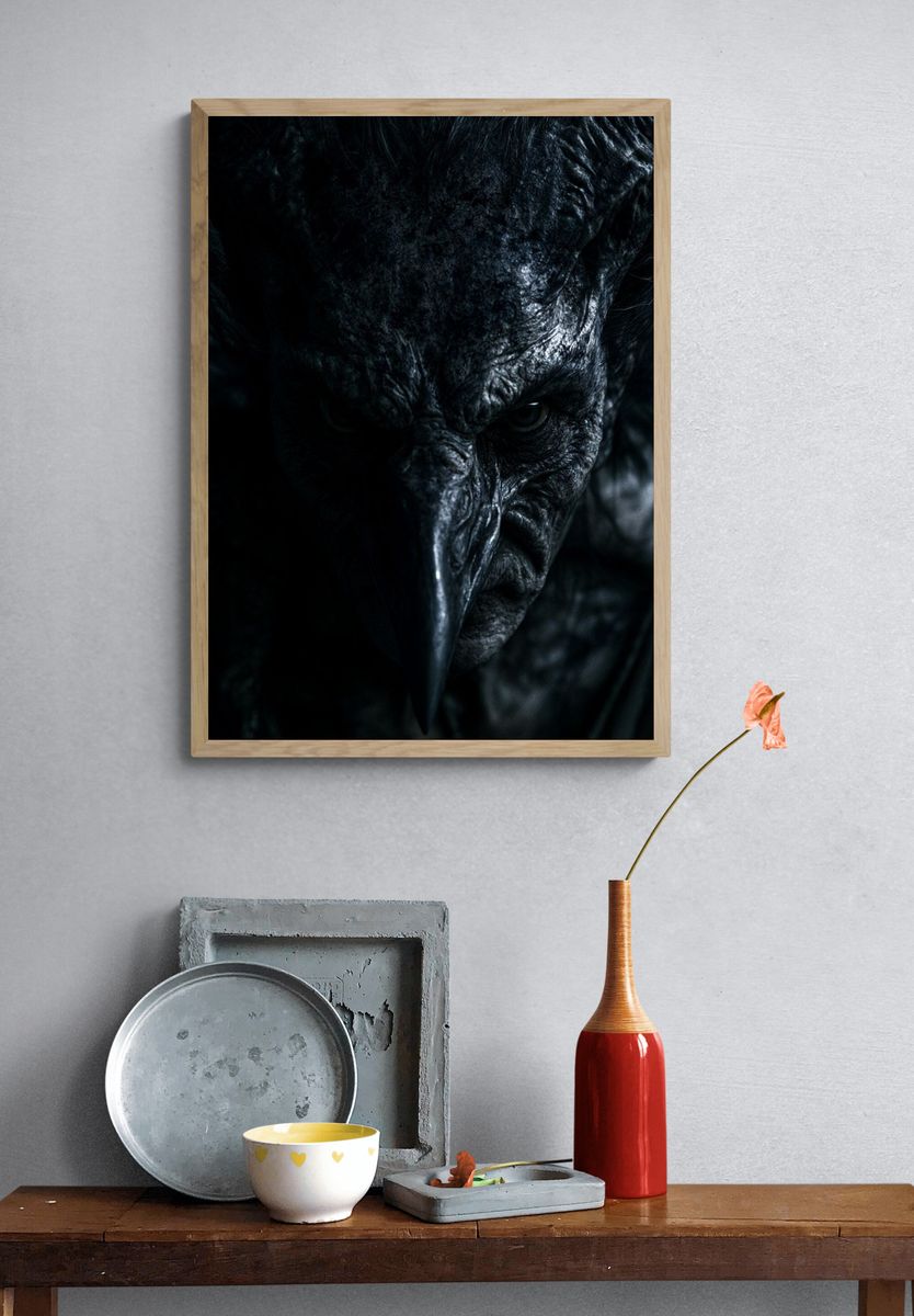 Dark Raven Portrait Poster. — room view 3