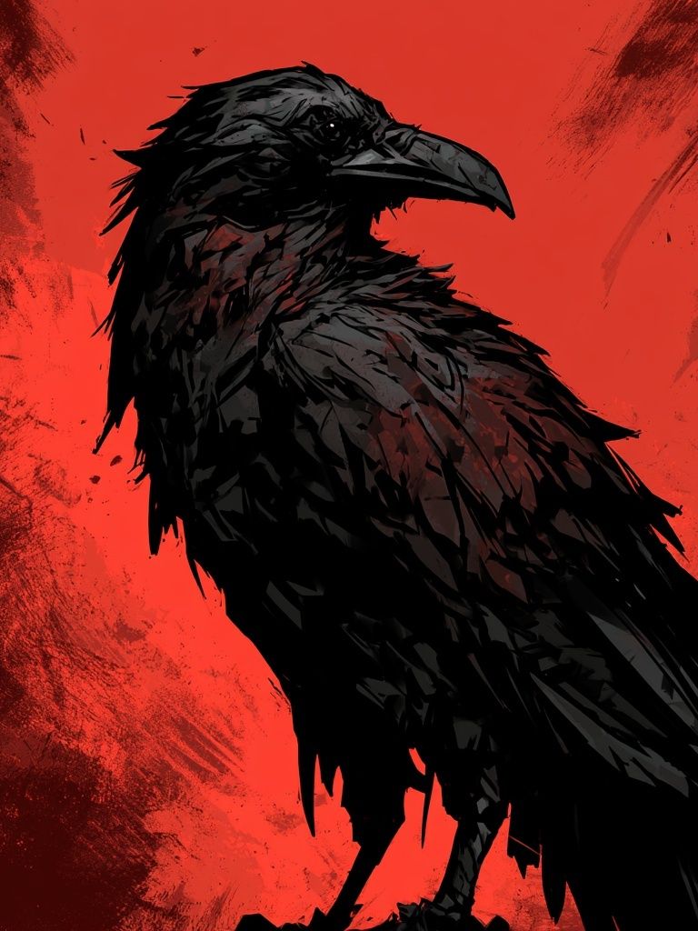 Black Raven Red Ink Poster. poster detail