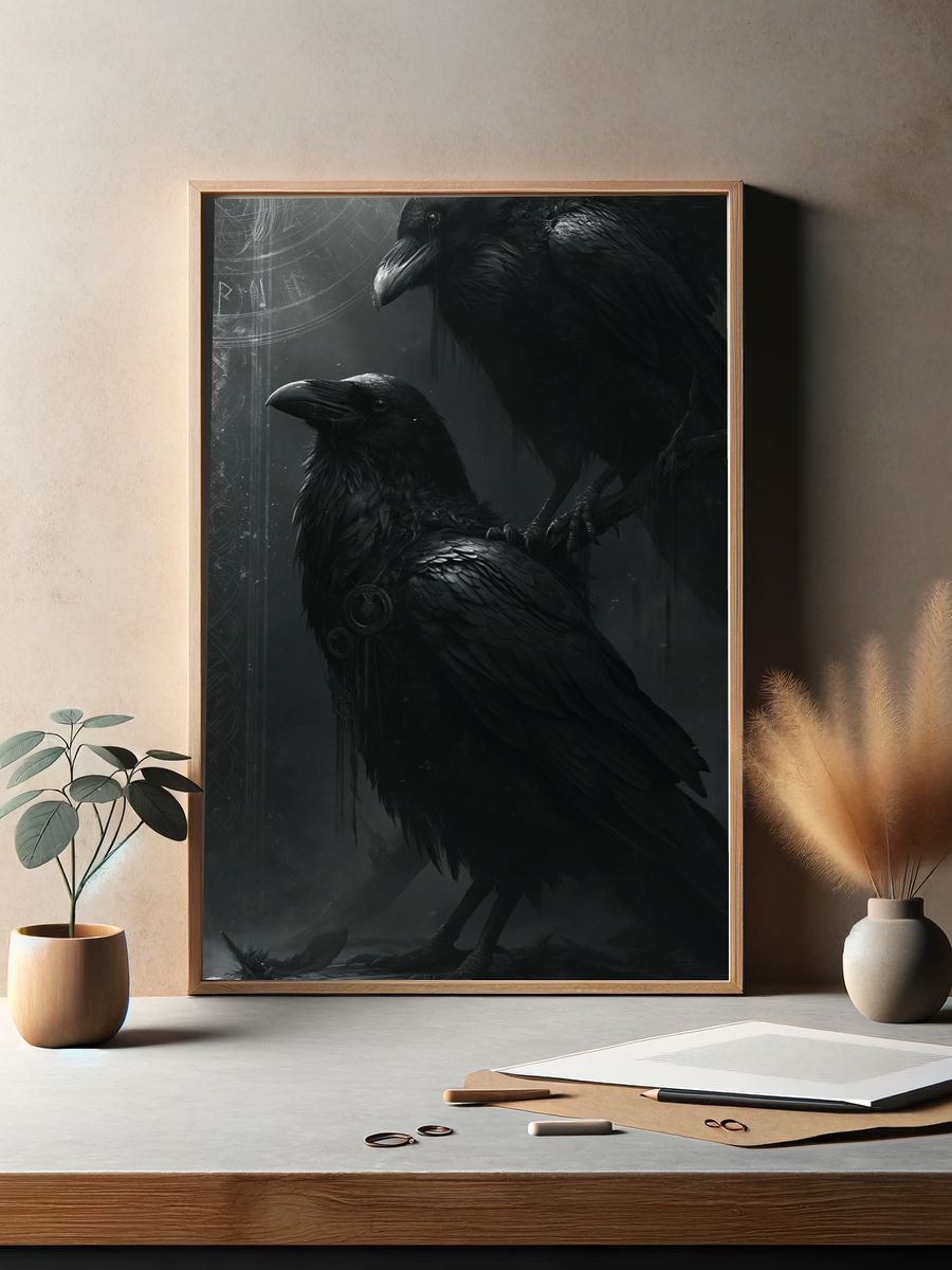 Raven Duo Dark Fantasy Print. — room view 2