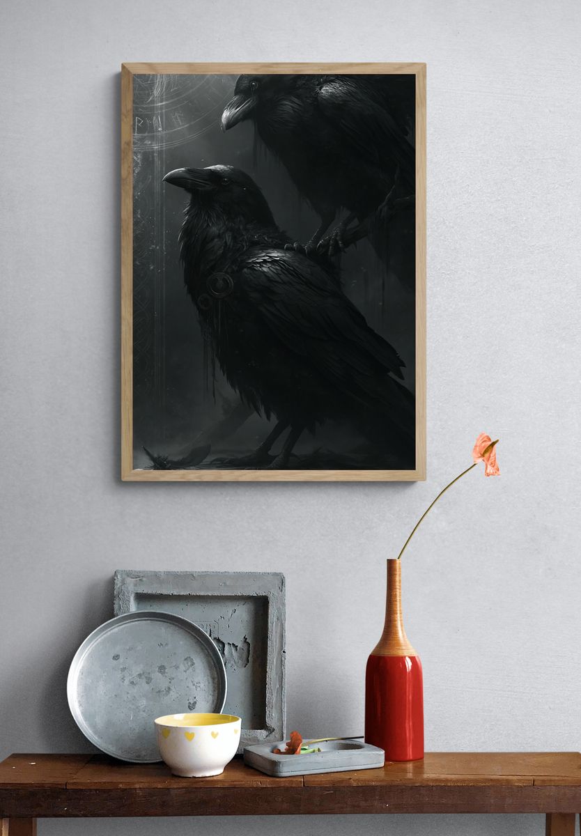 Raven Duo Dark Fantasy Print. — room view 3