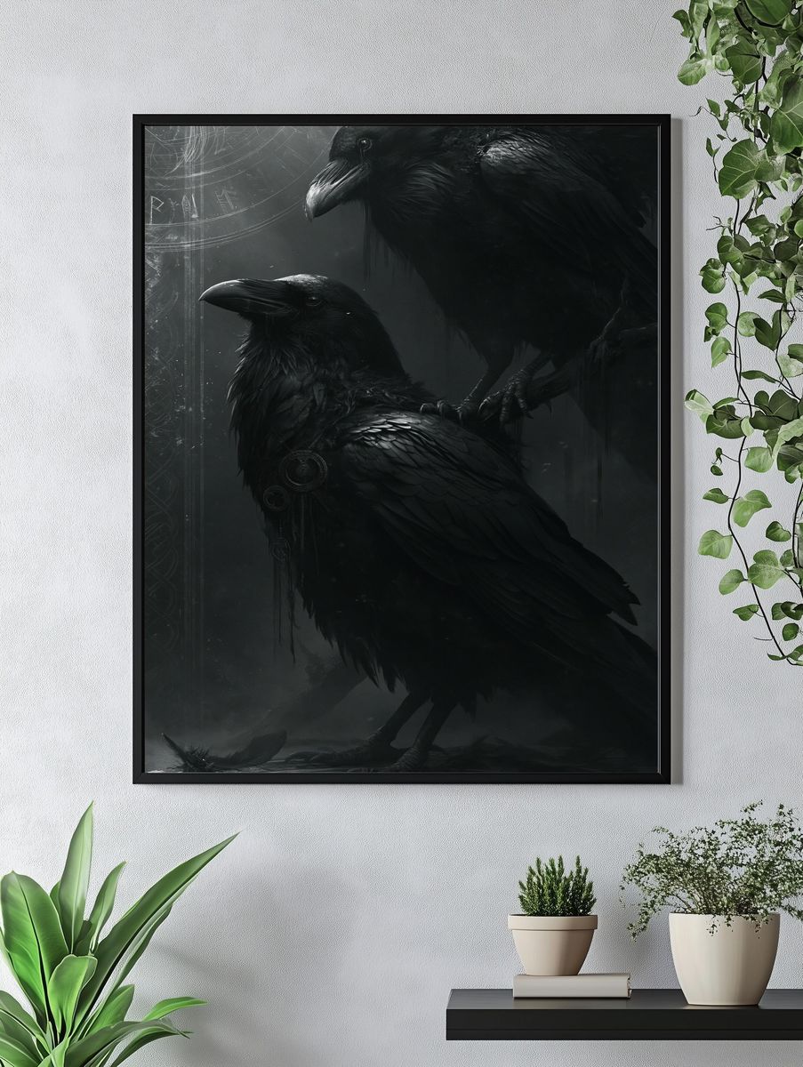 Raven Duo Dark Fantasy Print. — room view 4