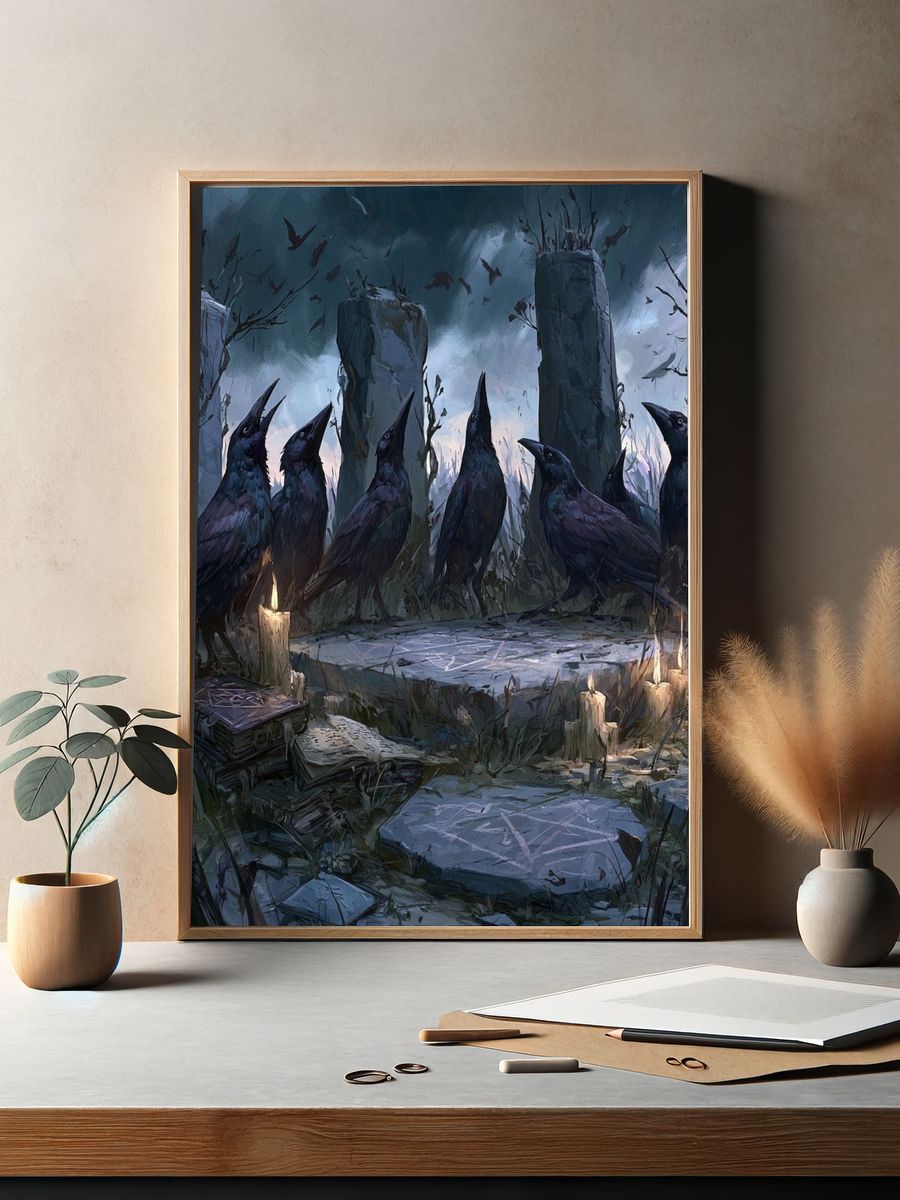 Raven Ritual — Dark Fantasy Print. — room view 2