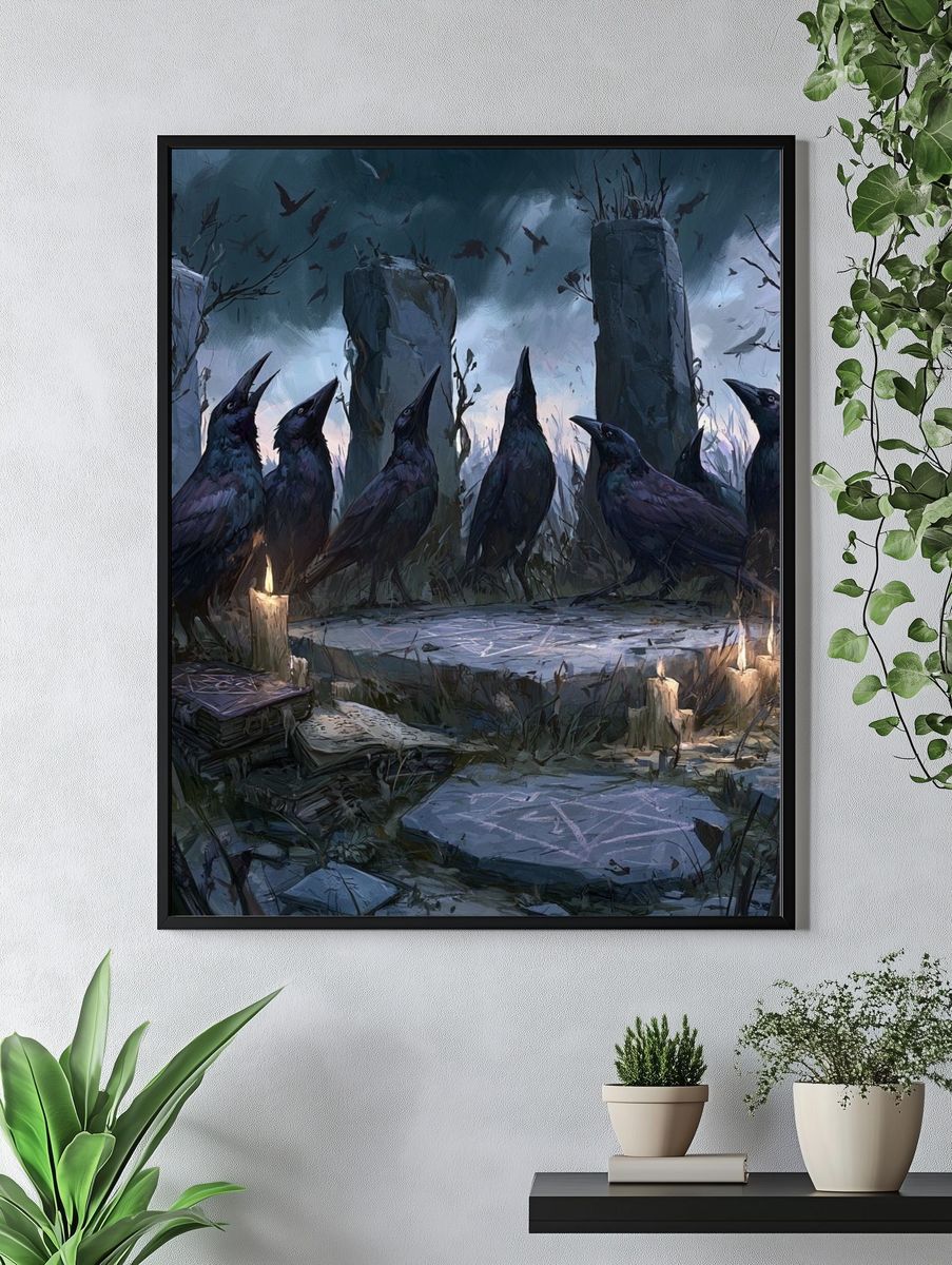 Raven Ritual — Dark Fantasy Print. — room view 4
