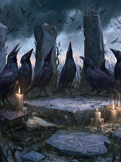 Raven Ritual — Dark Fantasy Print.