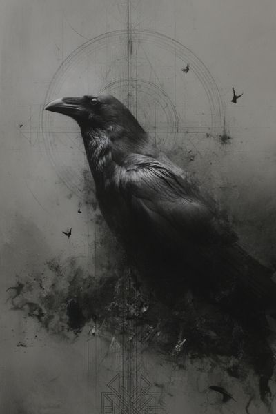 Raven Ink Surrealism Poster.