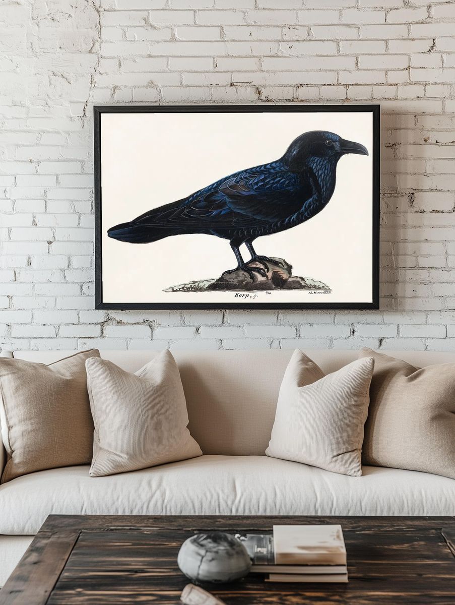 Raven Illustration Poster. — room view 1
