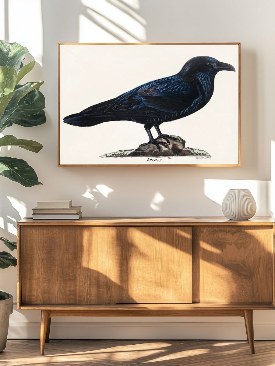 Raven Illustration Poster. — room view 3