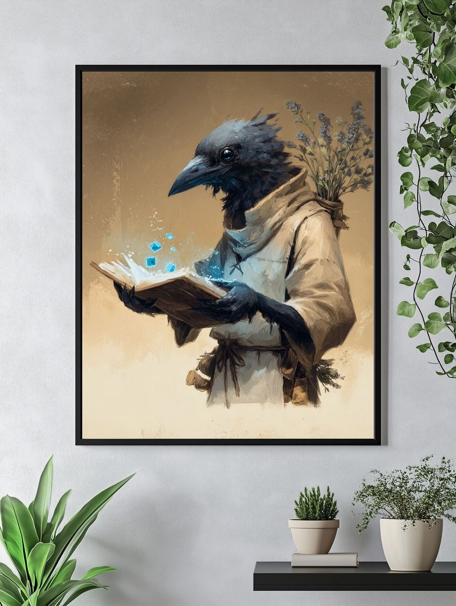 Mystic Raven Digital-Art Poster. — room view 4