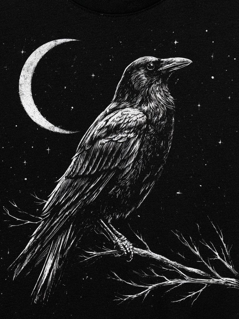 Raven Moonlit Night Print. poster — animals art