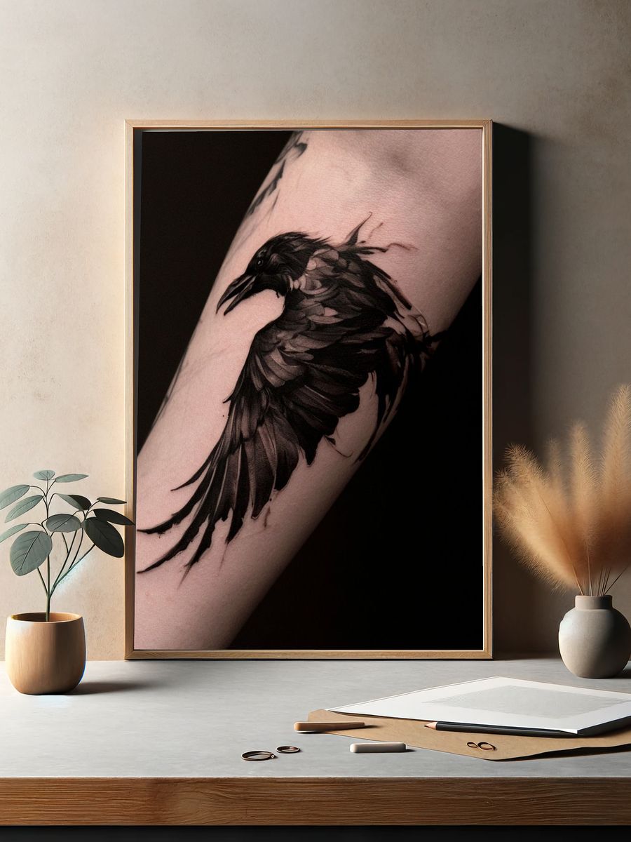 Raven Tattoo Photography Poster. — room view 2