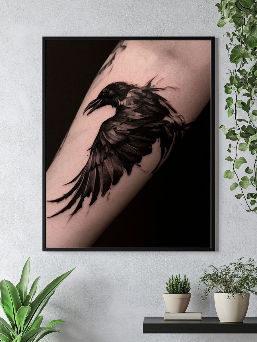 Raven Tattoo Photography Poster. — room view 4