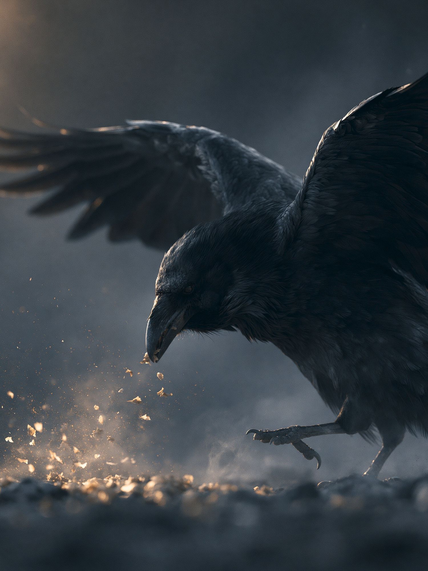 Raven in Flight Photography Poster. poster detail