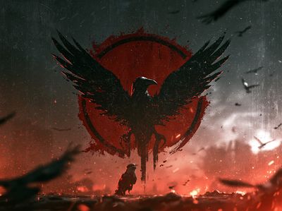Raven Emblem Digital Art Poster.