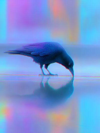 Raven Reflection Photography Poster. poster print