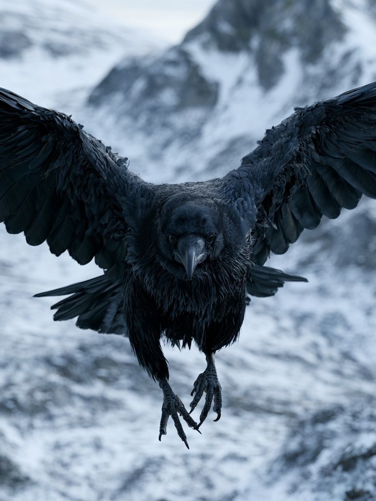 Raven in Flight Photography Poster. poster detail