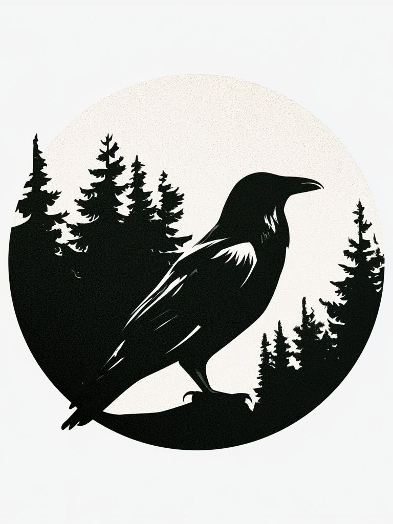 Raven Forest Silhouette Poster. poster detail