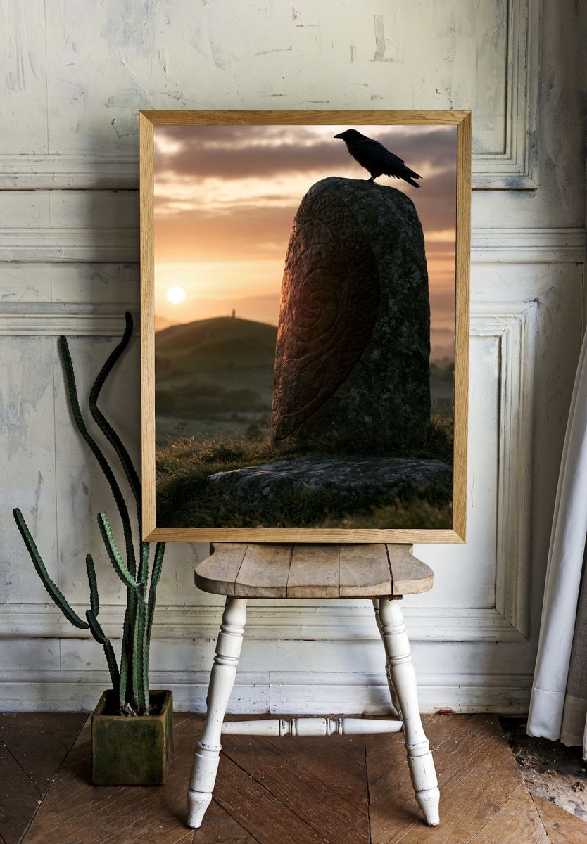 Raven at Sunset Photography Print. room preview