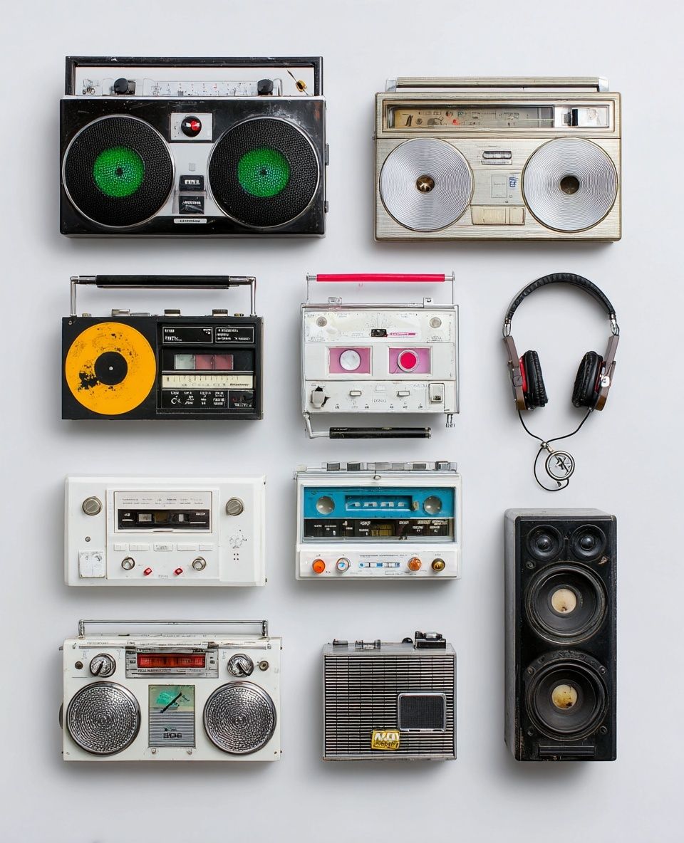 Retro Boombox Collection Poster. poster detail