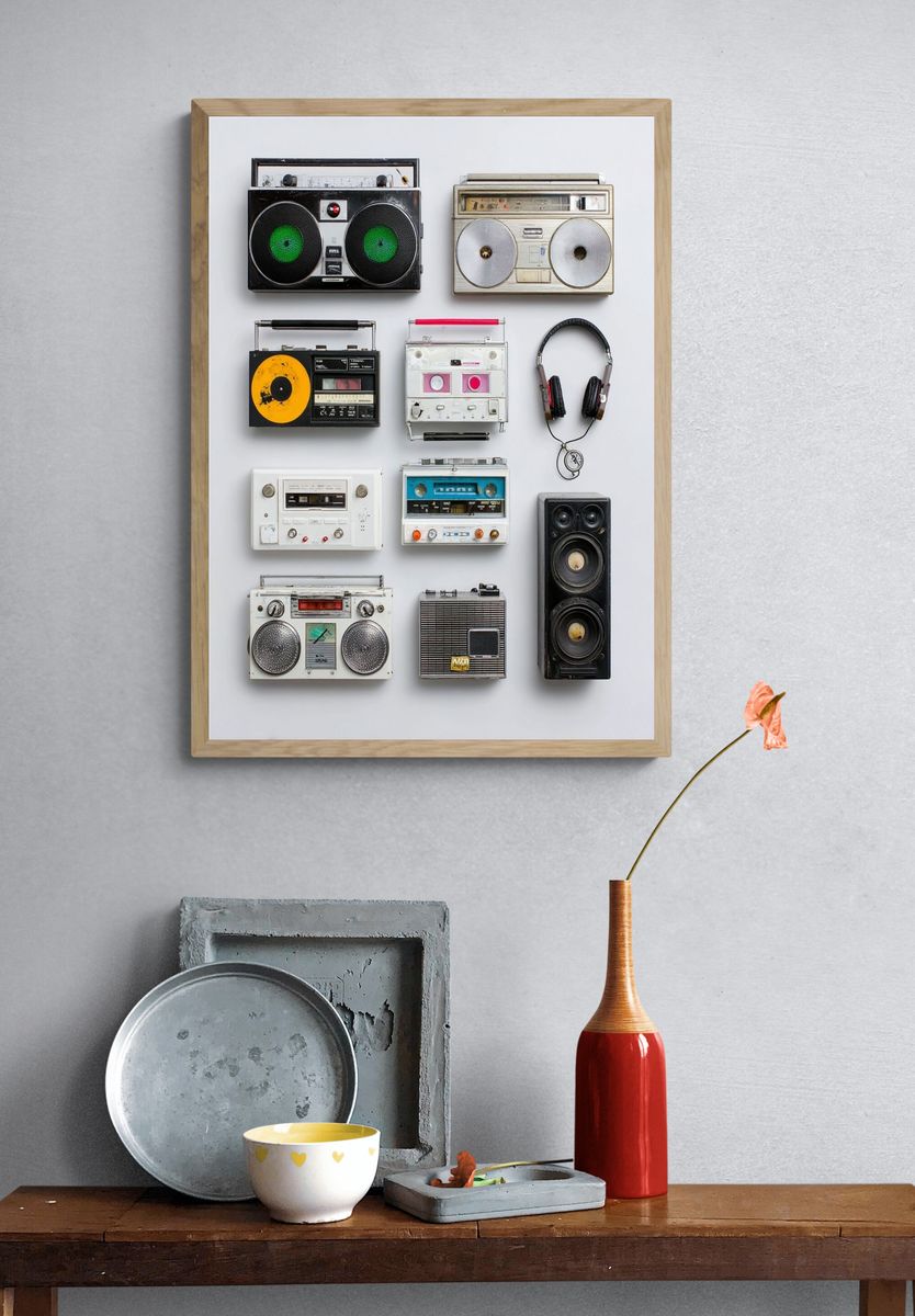 Retro Boombox Collection Poster. — room view 3