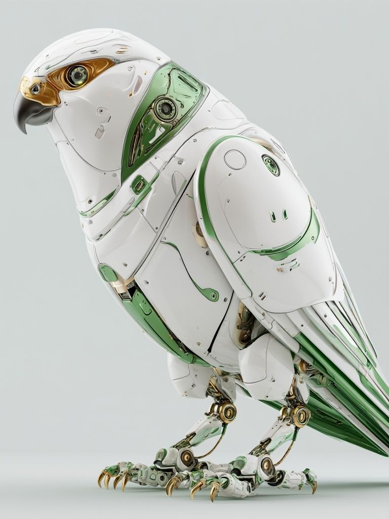 Robotic Falcon Illustration Poster. poster — illustration art