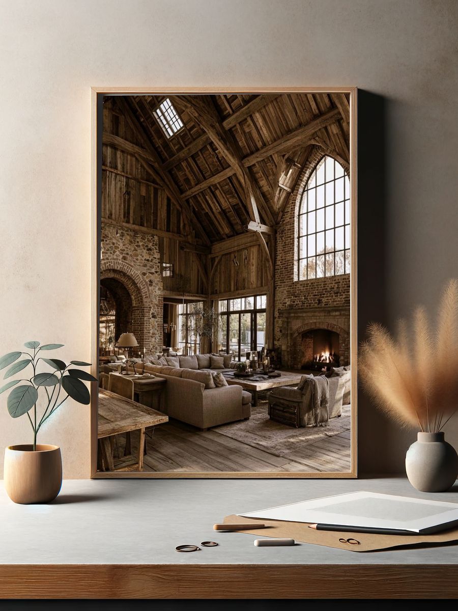Rustic Barn Interior Photography Poster. — room view 2
