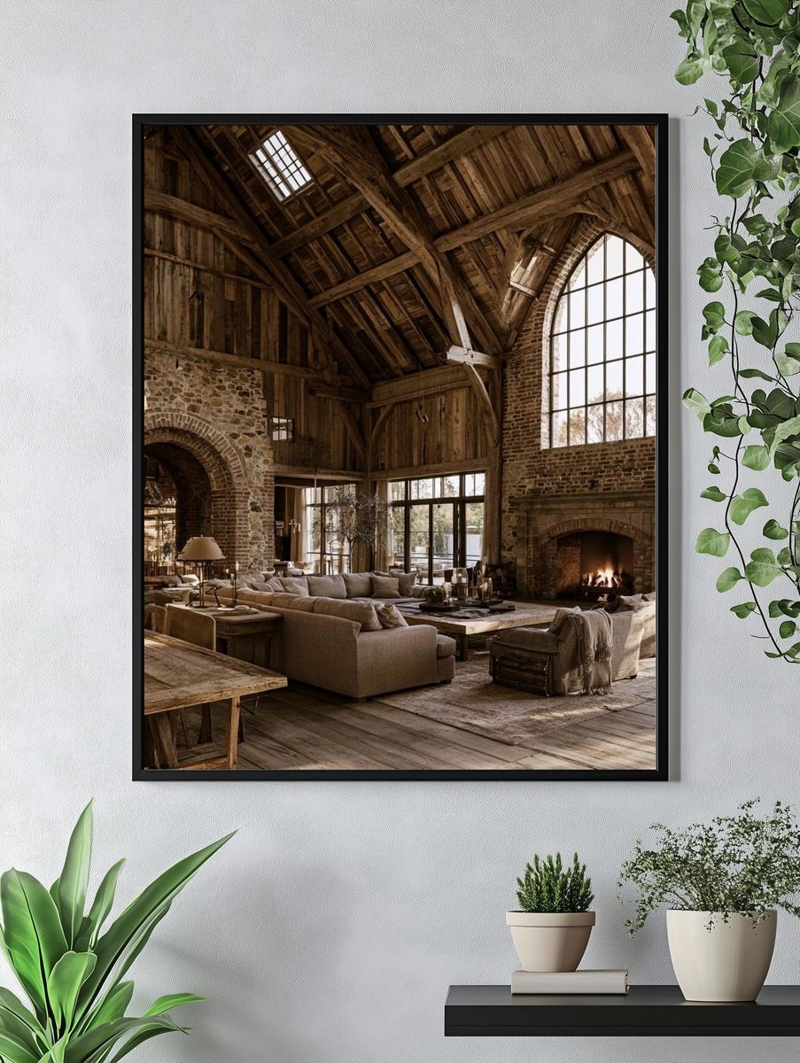 Rustic Barn Interior Photography Poster. — room view 4