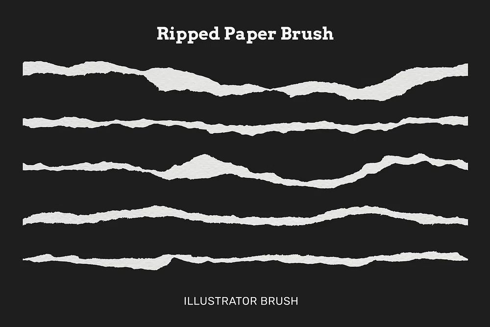 Ripped Paper Brush — Illustrator Brush Print. poster — illustration art