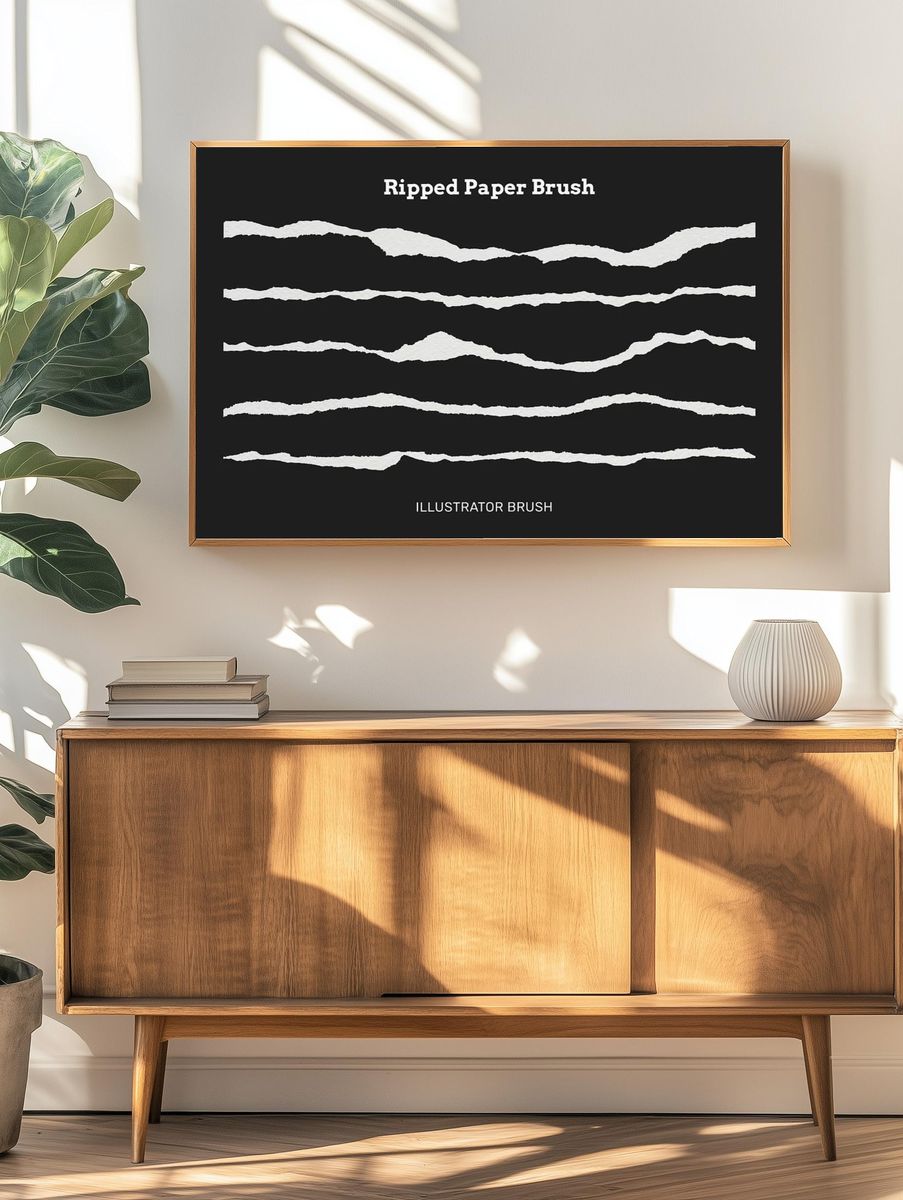 Ripped Paper Brush — Illustrator Brush Print. — room view 3