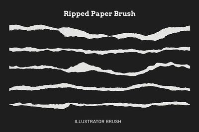 Ripped Paper Brush — Illustrator Brush Print. poster print