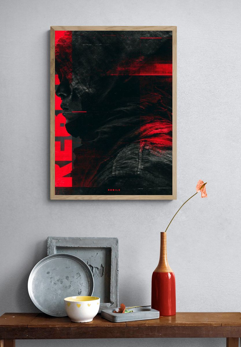 Red Rebirth Portrait Print. — room view 3