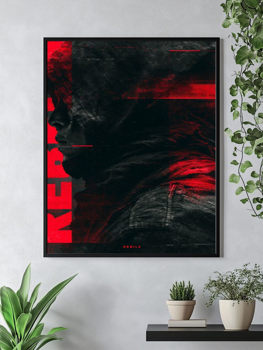 Red Rebirth Portrait Print. — room view 4