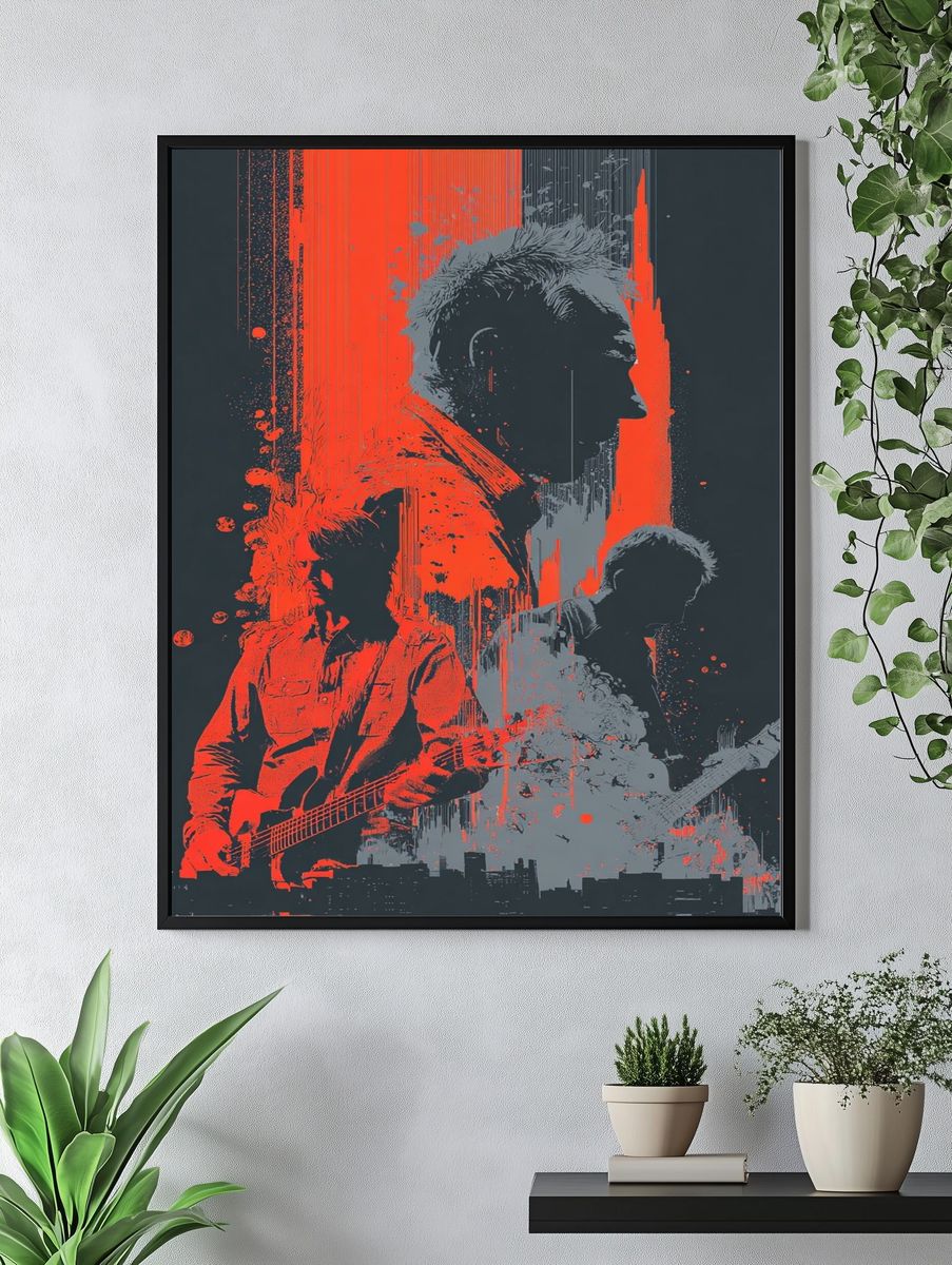 Rock Band Silhouette — Music Art Print. — room view 4